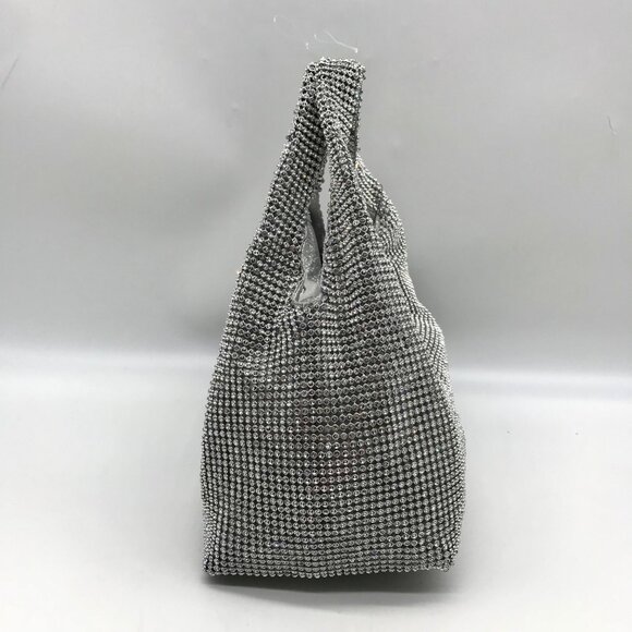 I.N.C. International Concepts Silver Mesh Crystal Hobo Bag - Picture 4 of 12
